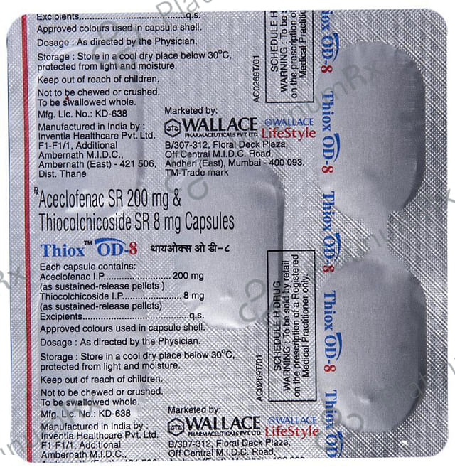 Thiox OD 8/200mg Capsule SR 5s