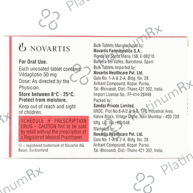 Galvus 50mg Tablet 15s