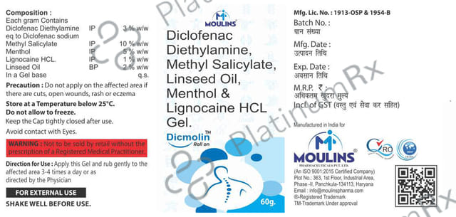 Dicmolin Roll on 60gm