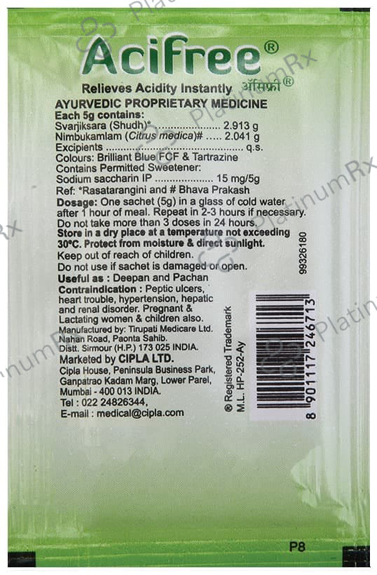 ACI Free Pudina Flavour Sachet 5gm