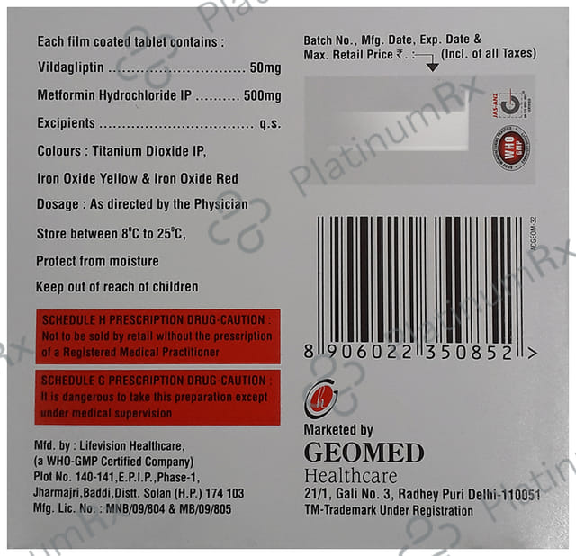 Vilday M 500/50mg Tablet 15s