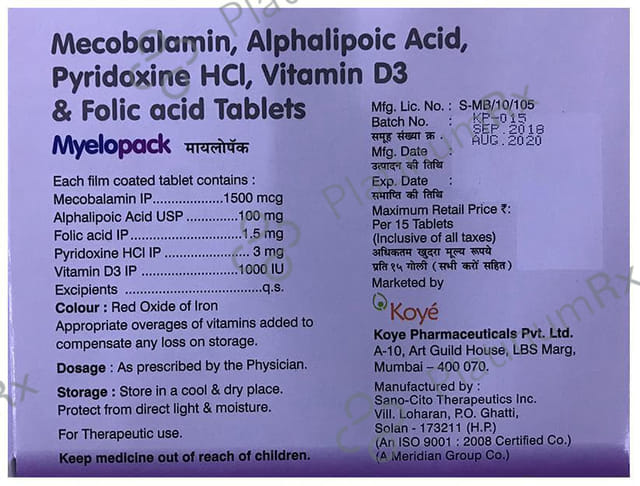 Myelopack Tablet 15s