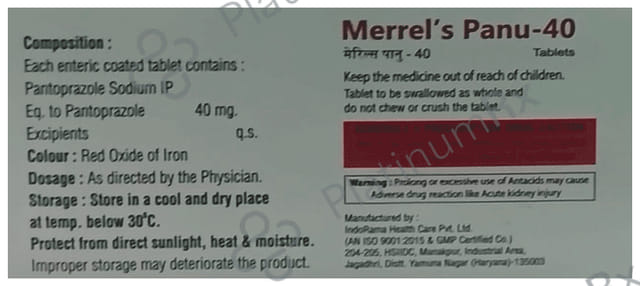 Merrel's Panu 40 Tablet
