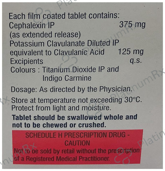 Sporidex CV 375/125mg Tablet ER 10s