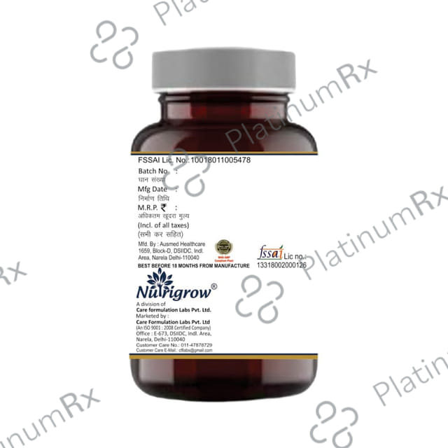Nutrigrow Bacopa Monnieri Veg Capsule (60 Each) 1 Bottle