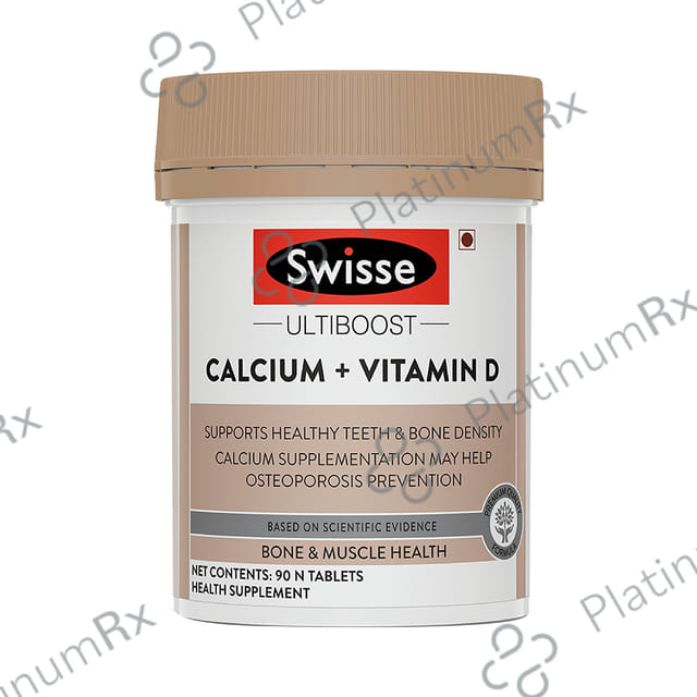 Swisse Ultiboost Calcium + Vitamin D Tablet for Stronger Bones & Muscle Health