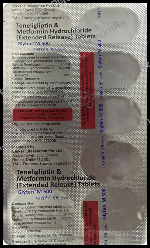 Glyten M 500mg/20mg Tablet ER