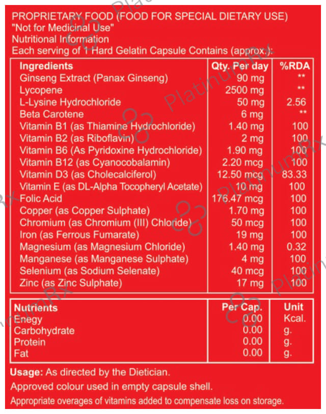 Oxycharge Total Recharge Yourself Multivitamin Multiminerals Capsule for Men & Women