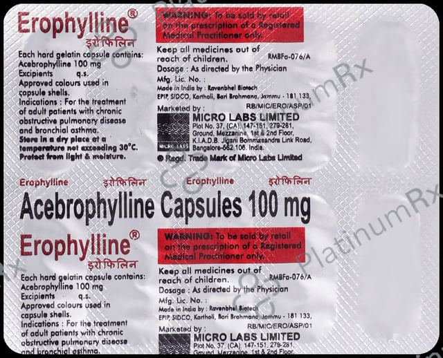 Erophylline 100mg Capsule