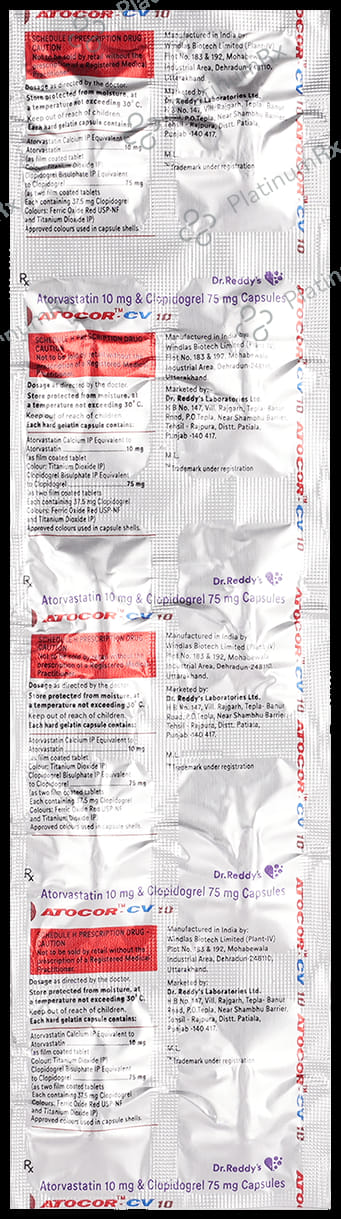 Atocor CV 10/75mg Capsule 10s
