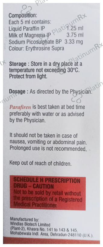 Parafiren Peppermint Oral Suspension 170ml