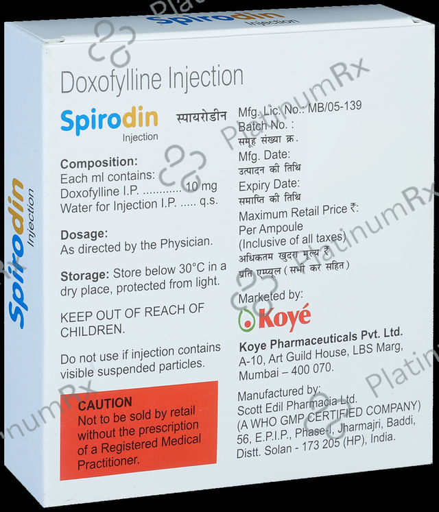 Spirodin 10mg Injection (1*10ml)