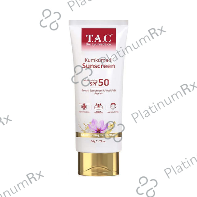 TAC The Ayurveda Co Kumkumadi Sunscreen SPF 50 Cream 50gm