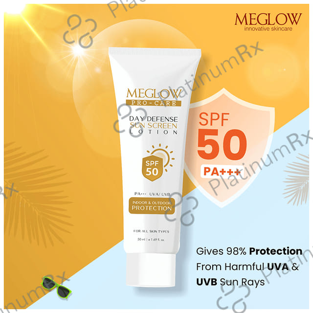 Meglow Pro Care Day Defense Sun Screen SPF 50 PA+++ Lotion 50ml