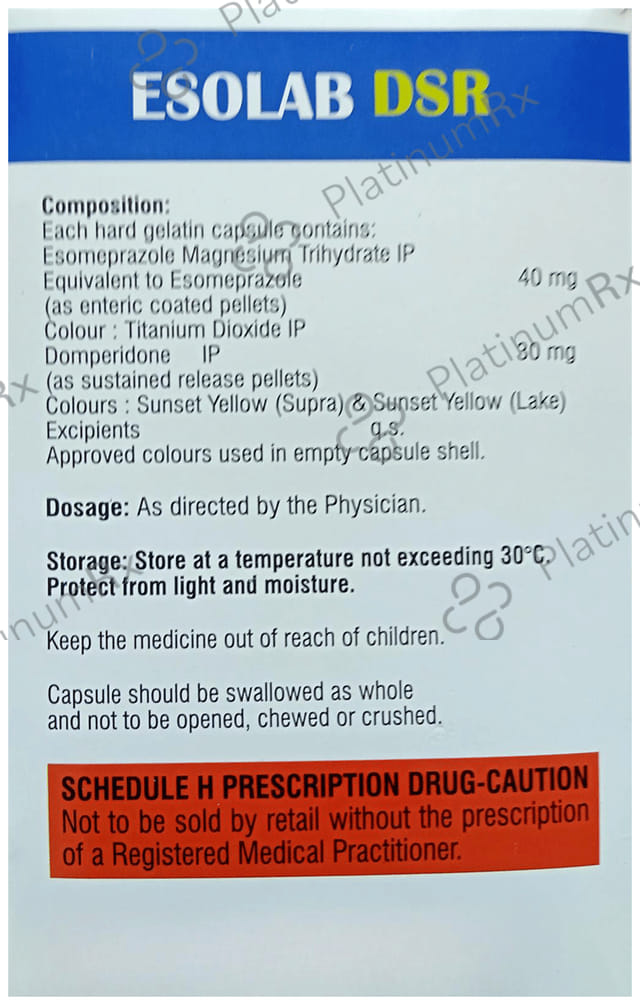 Esolab D 30mg/40mg Capsule SR 10 Capsule SR Helplab Health Pvt