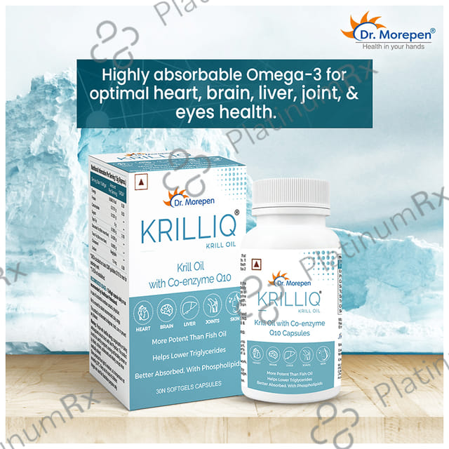 Dr. Morepen Krilliq Krill Oil with Co-Enzyme Q10 Softgel Capsule