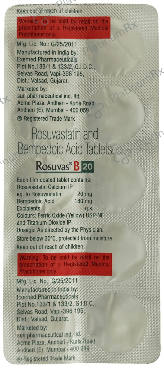 Rosuvas B 10/180mg Tablet 10s