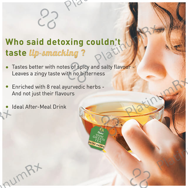 Dabur Vedic Green Tea Bag (2.5gm Each) - Detox Kahwa for Digestion & Weight Loss