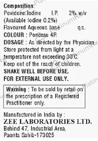 Zevodine Mint Flavour Gargle 100ml