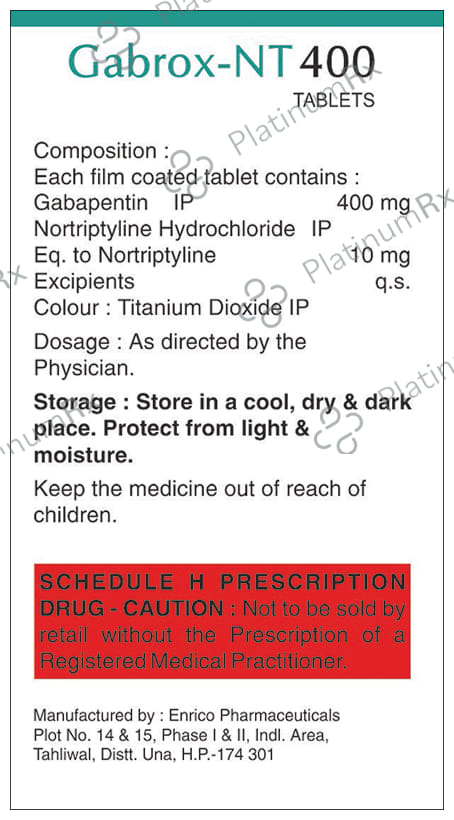Gabrox NT 400/10mg Tablet 10s
