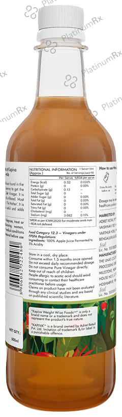 Kapiva Weight Wise Foods Himalayan Apple Cider Vinegar ACV for Hunger Pangs & Weight Management