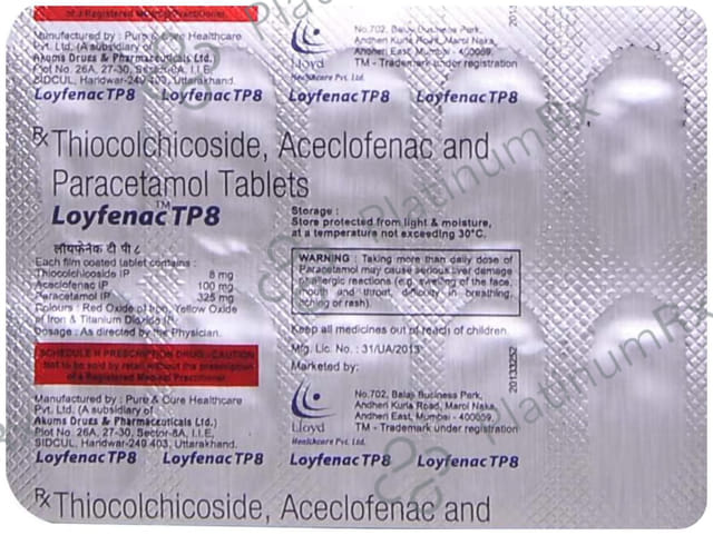 Loyfenac TP 8/100/325mg Tablet 10s