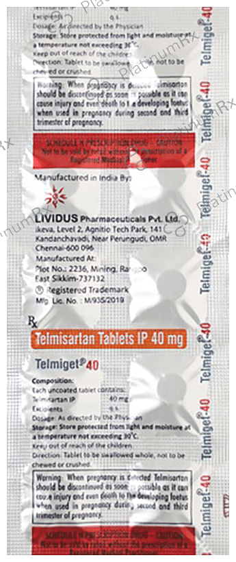 Telmiget 40mg Tablet 10s