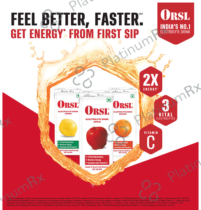 ORSL Electrolyte Drink Apple Flavour Liquid 200ml