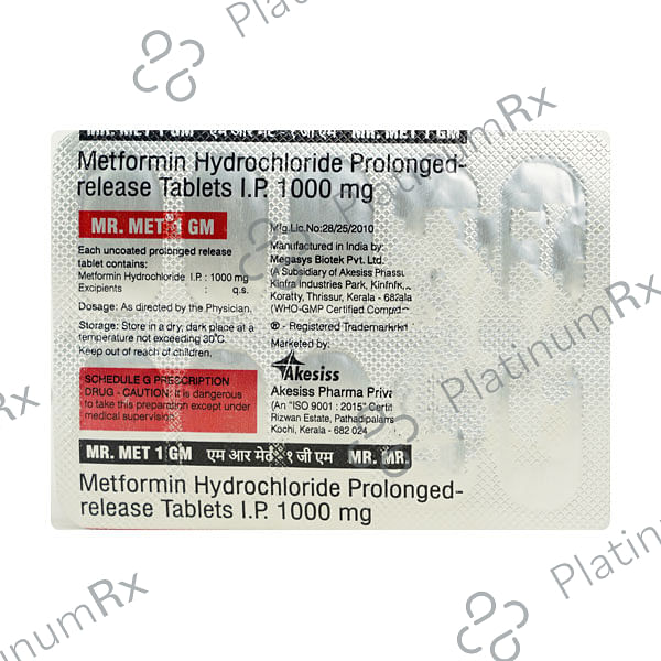 MR Met 1000mg Tablet 10s