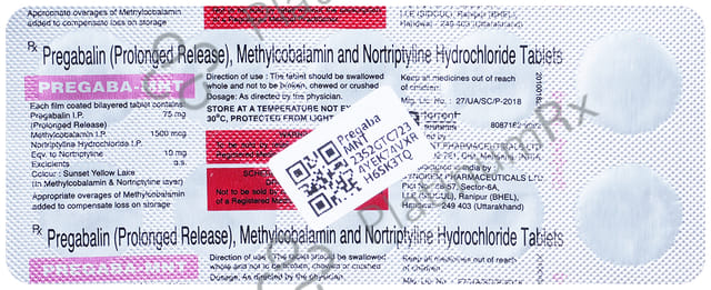 Pregaba MNT 75mg/10mg/1500mcg Tablet 10s