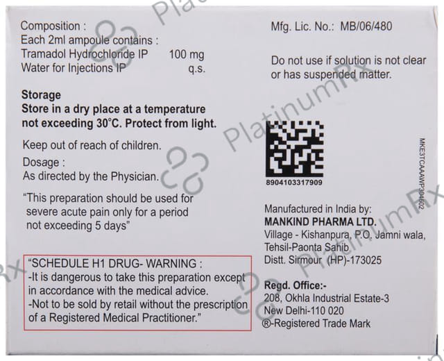 Tramasure 100 Injection