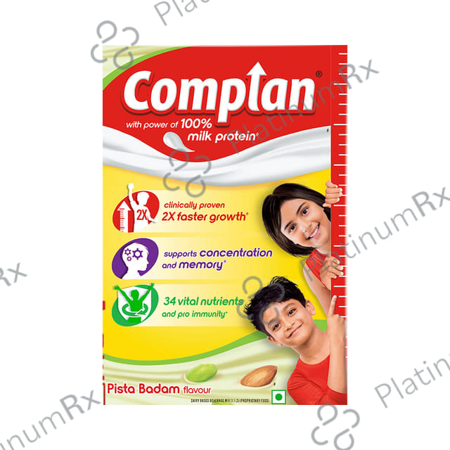 Complan 100% Milk Protein for Concentration, Memory & Growth - Flavour Pista Badam Refill