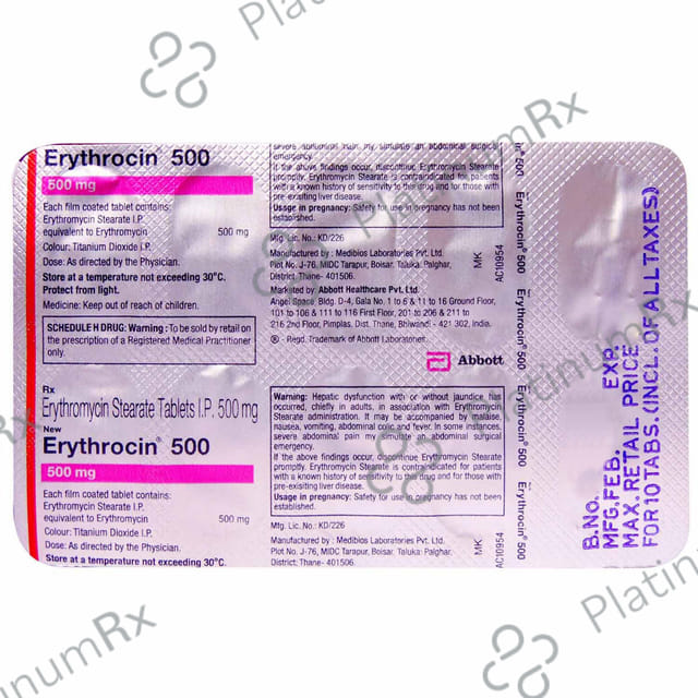New Erythrocin 500mg Tablet 10s