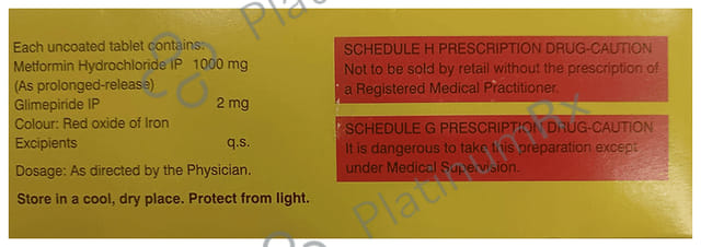 Glycomet GP Forte 2/1000mg Tablet SR 10s
