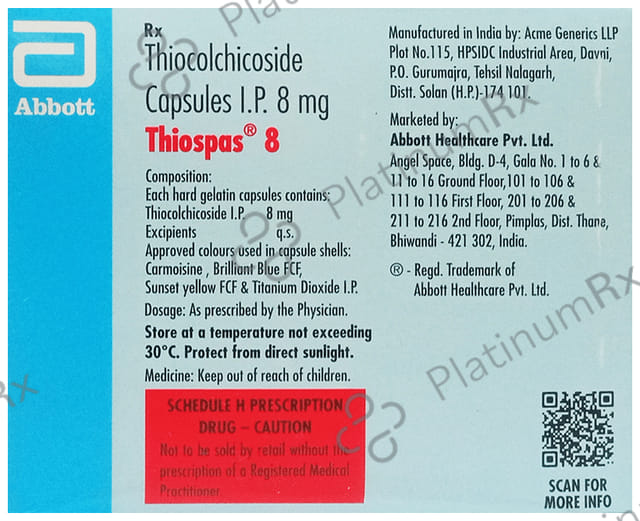 Thiospas 8mg Capsule 15s