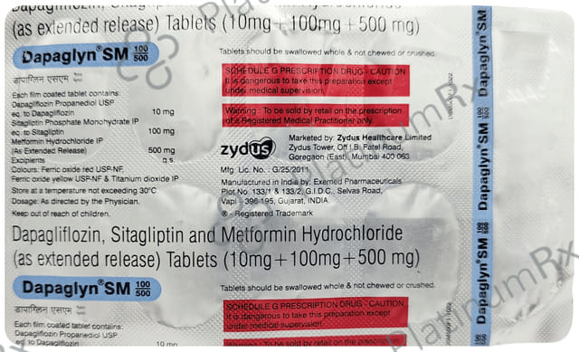 Dapaglyn SM 10/500/100mg Tablet ER 10s