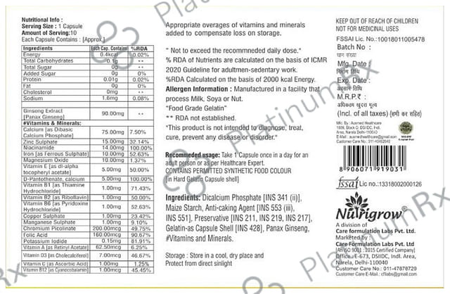 Nutrigrow Multivitamin NF Capsule (10 Each)