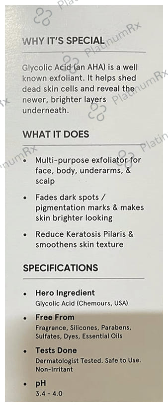 Minimalist 08% Glycolic Acid Exfoliating Exfoliates and Smoothens Skin Liquid 150ml