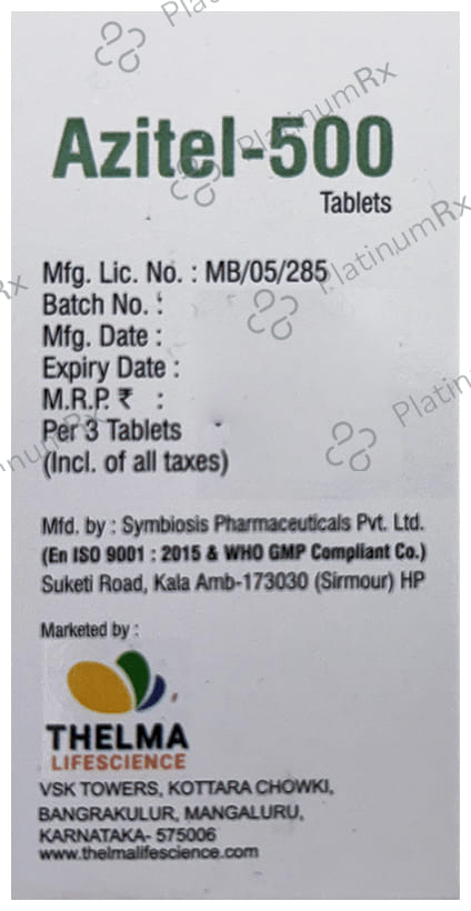 Azitel 500mg Tablet 3s