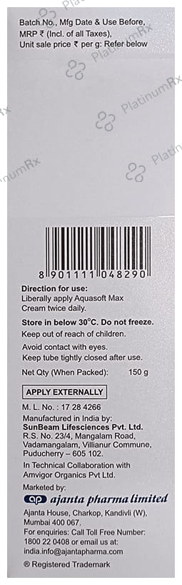 New Aquasoft Max Intensive Moisturising Cream 150gm