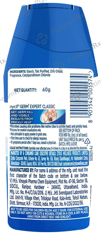 Nycil Germ Expert Classic Prickly Heat Powder 150gm + Nycil Powder 50gm
