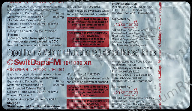 Switdapa M 10mg/1000mg XR Tablet