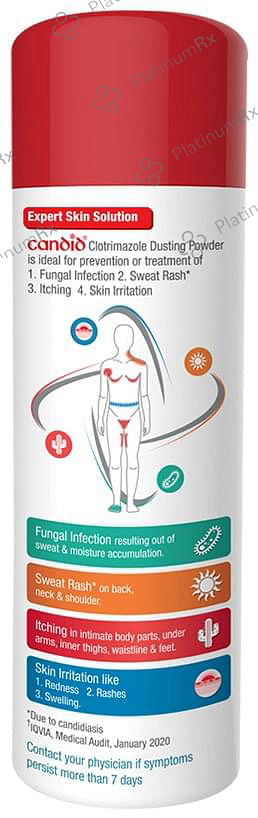Candid Dusting Powder For Fungal Infection, Sweat Rash, Skin Irritation & Itching 250 gm