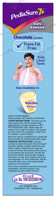 PediaSure Powder for Growing Children Chocolate with Oats & Almond 200 gm