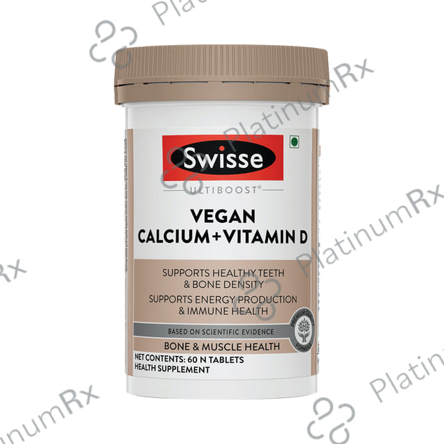 Swisse Ultiboost Vegan Calcium + Vitamin D - Tablet for Healthy Bones & Muscles