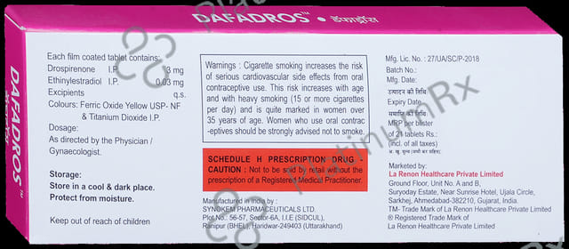 Dafadros 3/0.035mg Tablet 21s