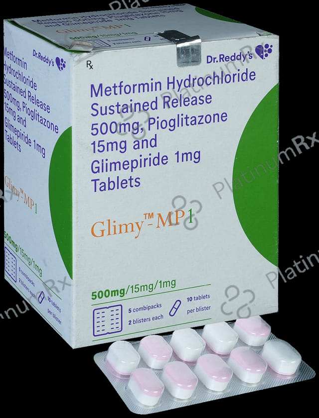 Glimy MP 1 1/500/15mg Tablet SR 10s