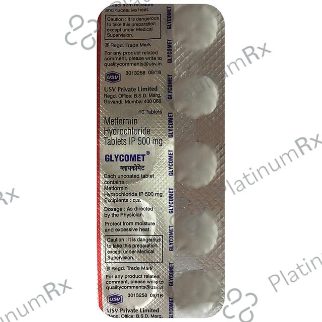 Glycomet 500mg Tablet 10s