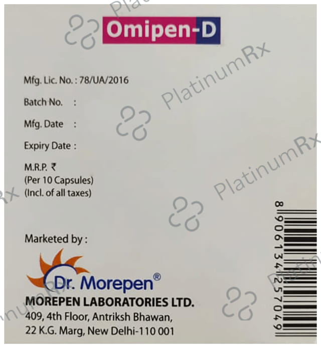 Omipen D 10/20mg Capsule 10s
