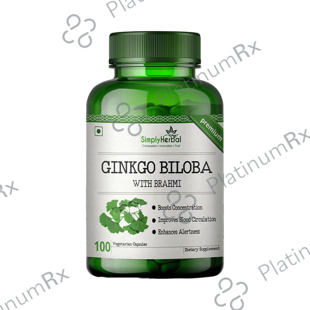 Simply Herbal Ginko Biloba with Brahmi Vegetarian Capsule 100s
